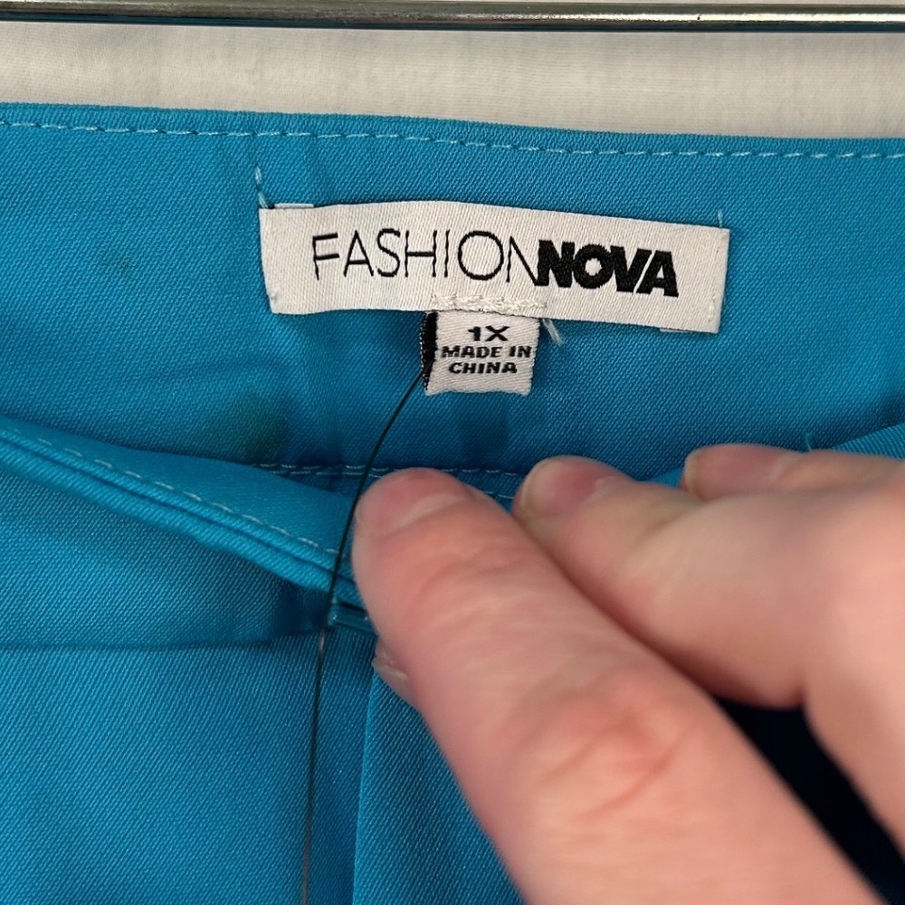 NWT Fashion Nova Blazer Pant Set Aqua Blue 1X #2300 - Picture 6 of 16